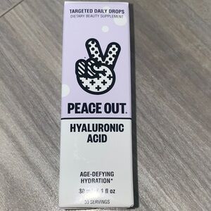 Peace Out Hyaluronic Acid Dietary Daily Beauty Supplement Drops NIB